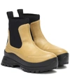 Stella Mccartney Utility Faux Leather Ankle Boots In Beige