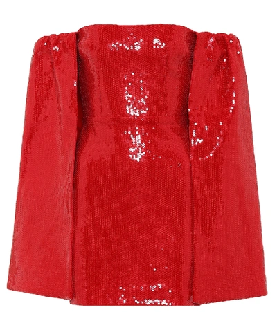 Alex Perry Maxen Off-the-shoulder Minidress In Red