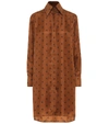 FENDI PRINTED SILK-TWILL SHIRT DRESS,P00410951