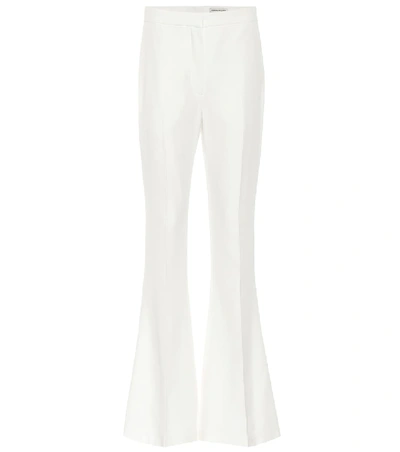 Alexander Mcqueen Mid-rise Flared Crêpe Pants In White