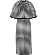 GUCCI HOUNDSTOOTH WOOL-BLEND CAPE DRESS,P00416003
