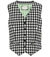 GUCCI HOUNDSTOOTH WOOL AND COTTON VEST,P00416019