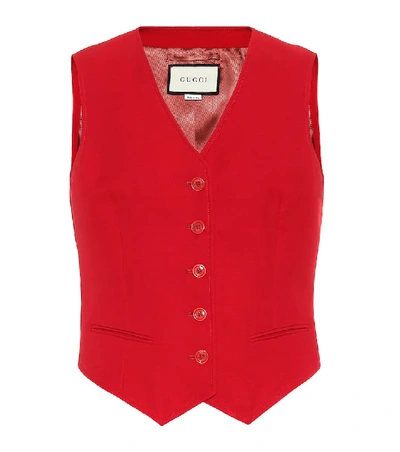 Gucci Cady Button-front Waistcoat In Red