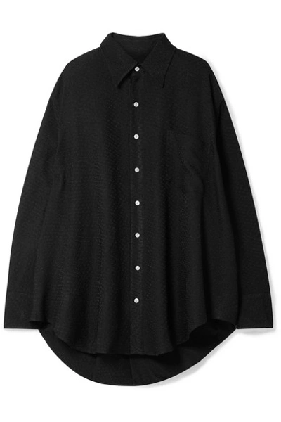 Matthew Adams Dolan Oversized Jacquard Shirt In Black