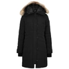 Canada Goose Lorette Black Label Disc Coyote Fur-trim Down Parka In Black
