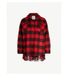 Sandro Fringed-trim Wool-blend Jacket In Red Black