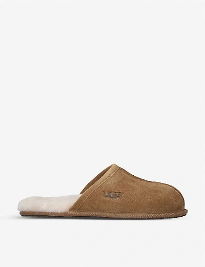 UGG UGG MEN'S BROWN SCUFF SHEEPSKIN SLIPPERS,29056500