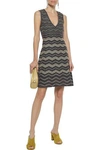 M MISSONI METALLIC CROCHET-KNIT MINI DRESS,3074457345620813395