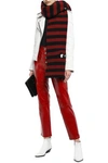 MCQ BY ALEXANDER MCQUEEN APPLIQUÉD STRIPED BRUSHED-WOOL SCARF,3074457345620525515