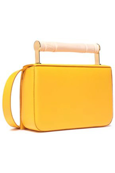 Aevha London Woman Helve Resin-trimmed Leather Shoulder Bag Marigold In Yellow