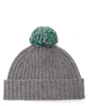 Quinton Chadwick Seamless Pom Pom Wool Beanie Hat In Grey