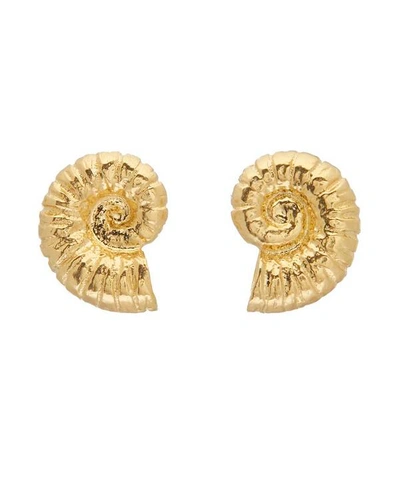 Alex Monroe Gold-plated Ammonite Shell Stud Earrings