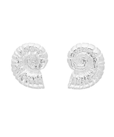 Alex Monroe Silver Ammonite Shell Stud Earrings