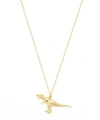 Alex Monroe Gold-plated Tyrannosaurus Rex Pendant Necklace In Gold