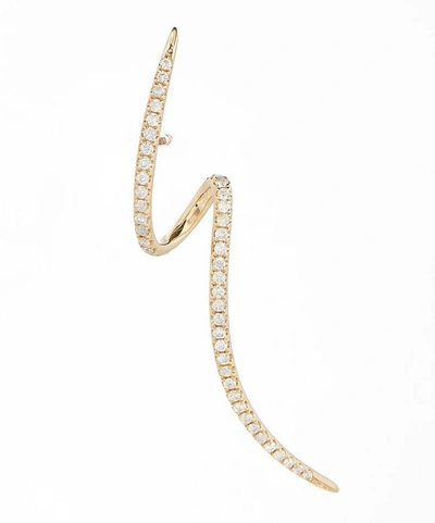 Anissa Kermiche Gold Tourbillon Pave Diamond Spiral Earring