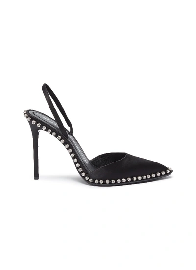 Alexander Wang 'rina' Glass Crystal Ball Chain Satin Slingback Pumps