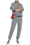 OPENING CEREMONY OPENING CEREMONY WOMAN JACQUARD-TRIMMED FRENCH COTTON-TERRY TRACK PANTS GRAY,3074457345620723484