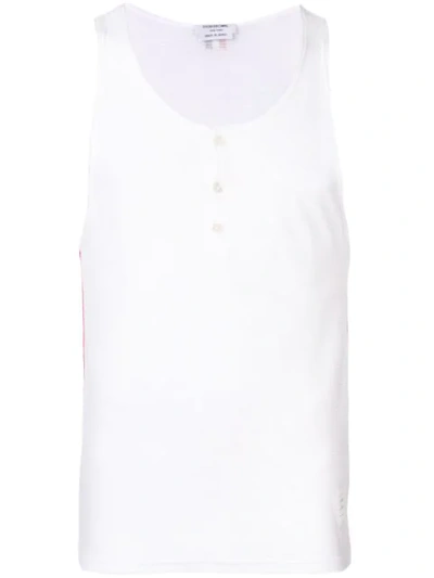 Thom Browne Button Placket Tank Tee In White