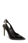 GIUSEPPE ZANOTTI CRYSTAL EMBELLISHED SLINGBACK PUMP,I950005