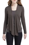 Nic + Zoe Four-way Cardigan In Dark Truffle