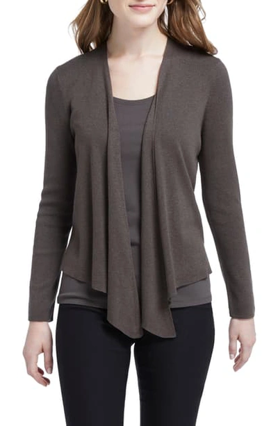 Nic + Zoe Four-way Cardigan In Dark Truffle