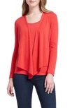 Nic + Zoe Four-way Cardigan In Pop Red