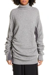 MM6 MAISON MARGIELA RIBBED PANEL RUCHED WOOL BLEND SWEATER,S32HA0528S16873