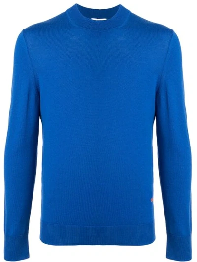 Ck Calvin Klein Crew-neck Knit Sweater In Blue