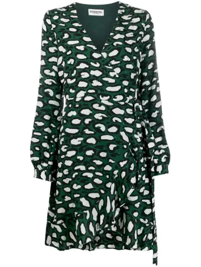 Essentiel Antwerp Leopard Print Dress In T2bl Green