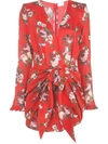 MAGDA BUTRYM FLORAL FITTED WRAP DRESS