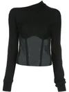 RTA ASYMMETRIC LONG-SLEEVE TOP