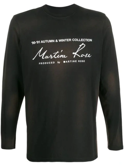 Martine Rose Logo印花弹力针织上衣 In Black