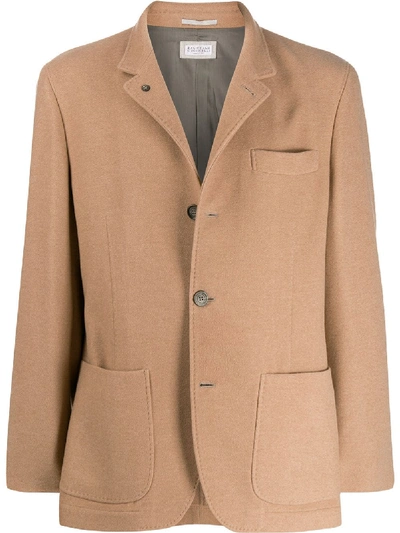 Brunello Cucinelli Patch Pocket Blazer In Nude