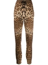 DOLCE & GABBANA CASHMERE LEOPARD PRINT TRACK PANTS