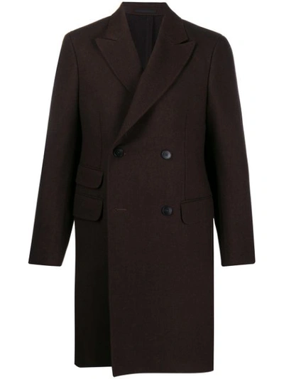 Z Zegna Double-breasted Tailored Coat In Brown