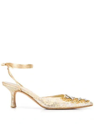 Pre-owned Dal Cò Vintage 1990s Embellished Mules In Gold