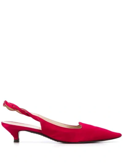 Pre-owned Louis Vuitton 2000s  Pointed Sling-back Pumps In Red