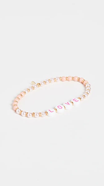 Shashi It's Love Stretch Bracelet In Pink/pearl Multi