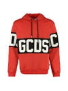 Gcds Band Logo Print Pullover Hoodie In Red