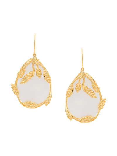 Aurelie Bidermann Francoise Nacre Pendants Earrings In Gold,white