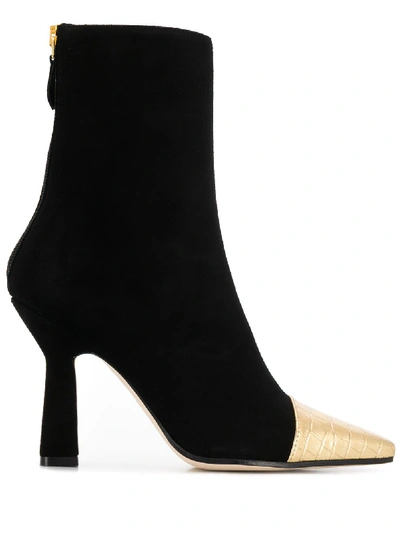 Paris Texas High Heels Ankle Boots In Black Suede
