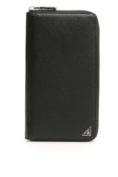 Prada Zip-around Wallet In Nero (black)