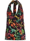 ALICE AND OLIVIA Maris Leaf Print Halter Top