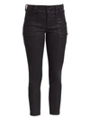 Joie Park Mid-rise Coated Skinny Pants In Fatigue