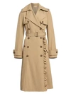 MICHAEL KORS Ruffle Belted Wool Trench Coat