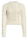 MICHAEL KORS Studded Cable Knit Cashmere Pullover Sweater