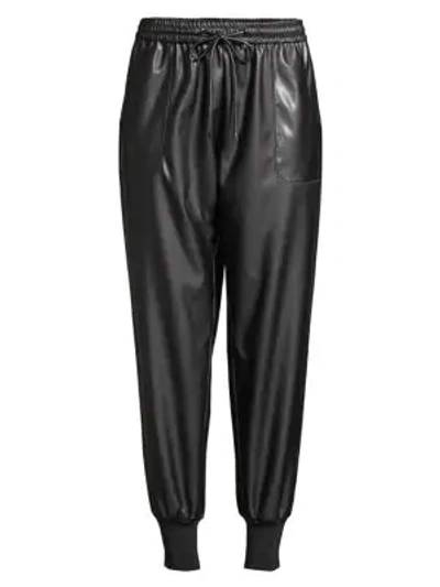 Elie Tahari Zuma Faux-leather Jogger Pants In Black
