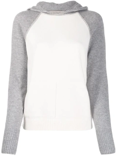 D-exterior Hooded Knitted Jumper In White