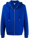 Kenzo Logo Printed Hoodie In Blue