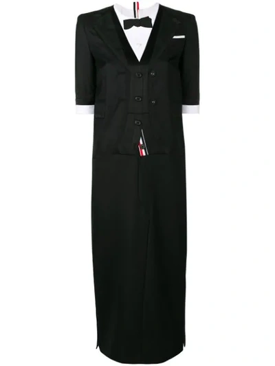 Thom Browne Tuxedo-style Dress In Black